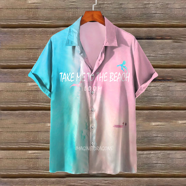 Unisex Take Me To The Beach Loom World Tour Imagine Inspired Cuban Collar Beach Shirt