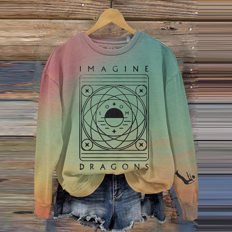 Colorful Imagine Dragons Loom Inspired Crew Neck Sweatshirt