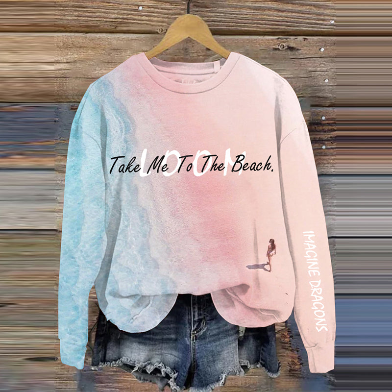 Imaginative Beach Loom World Tour Inspired Cozy Crew Neck Sweatshirt