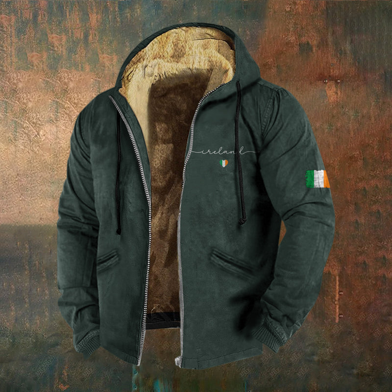 Ireland Art Vintage Pattern Casual Zip Hoodie