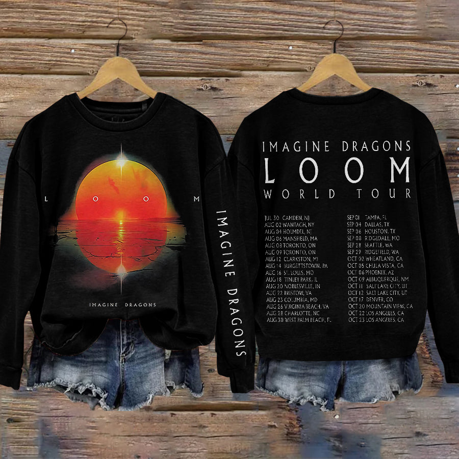 Retro Sunset Loom World Tour Dragons Inspired Sweatshirt