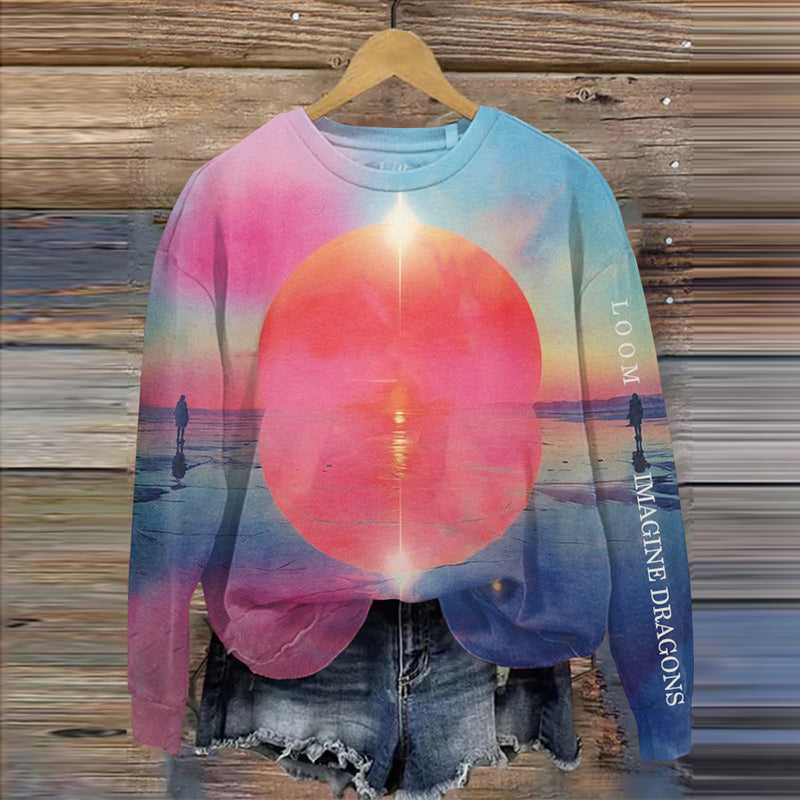 Colorful Imagine Dragons Loom Inspired Crew Neck Sweatshirt