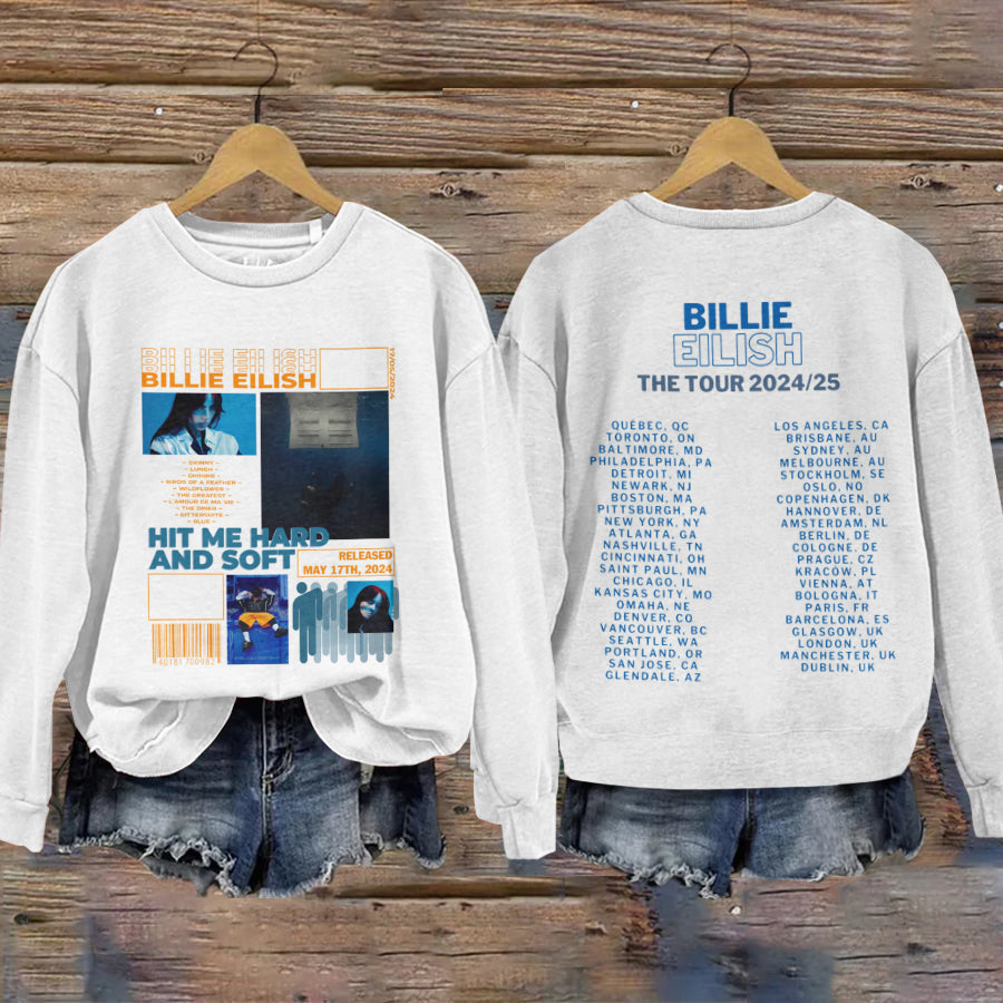 Retro Tour 2024 Bl Music Inspired Print Sweatshirt