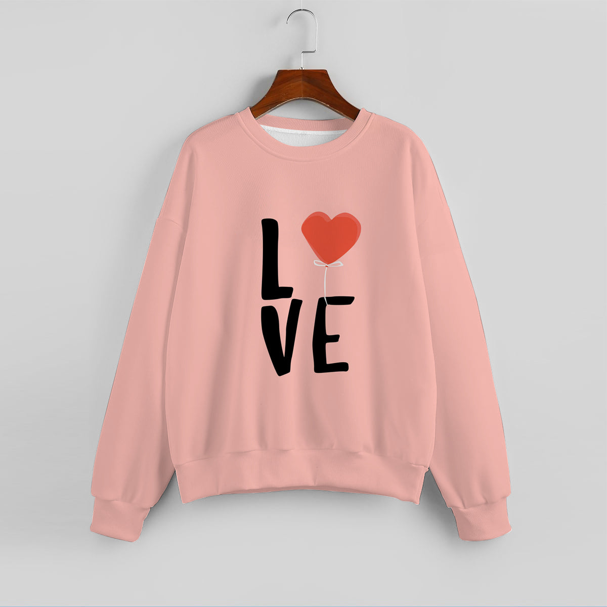 Women's Heart Print Long Sleeve Sweatshirt6