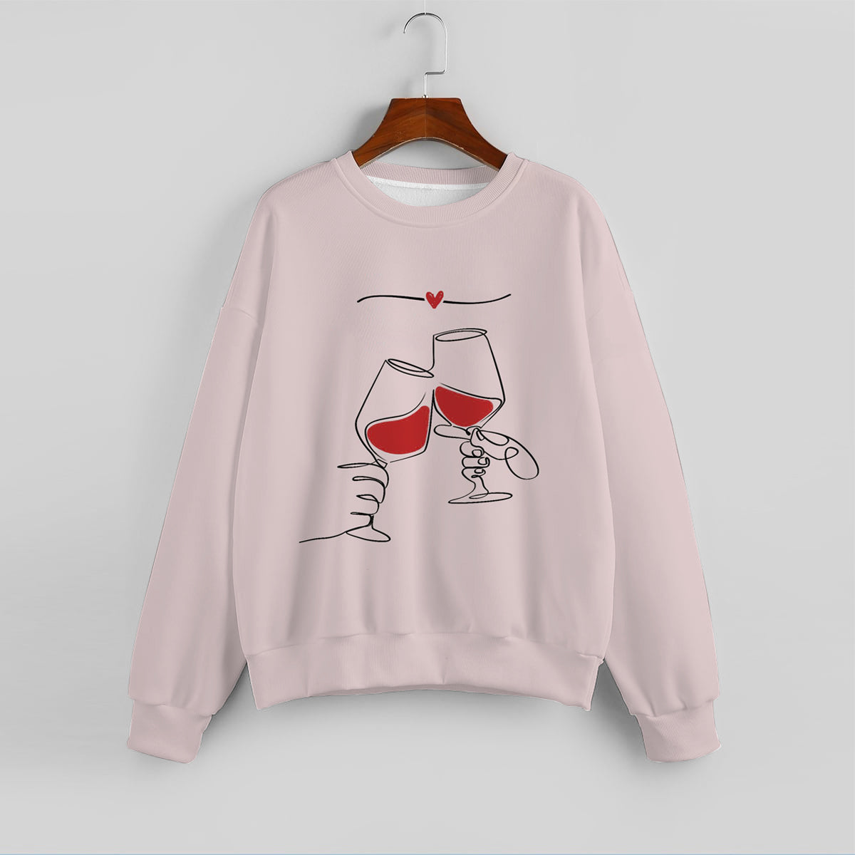 Women's Heart Print Long Sleeve Sweatshirt7