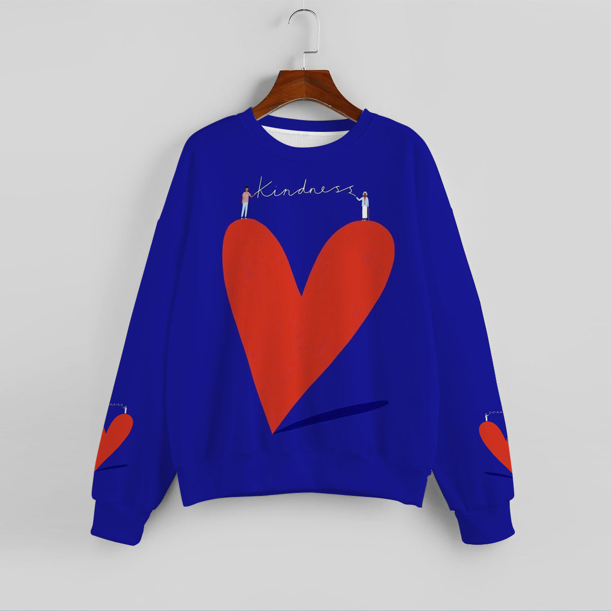 Women's Heart Print Long Sleeve Sweatshirt2