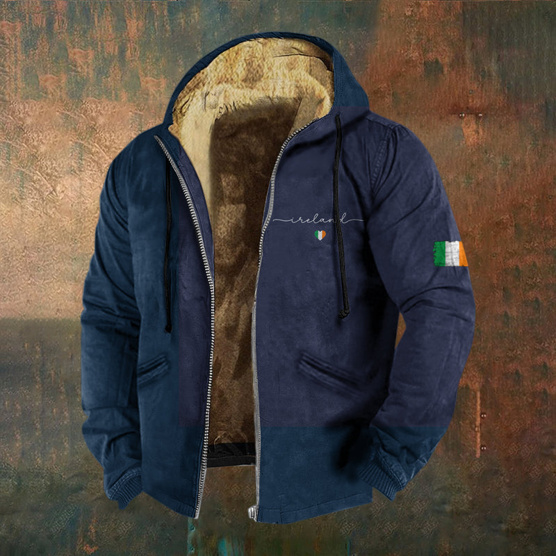 Ireland Art Vintage Pattern Casual Zip Hoodie