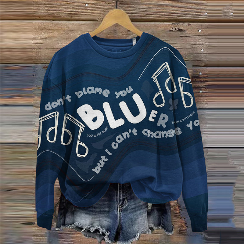 Music Print Crew Neck Sweatshirt