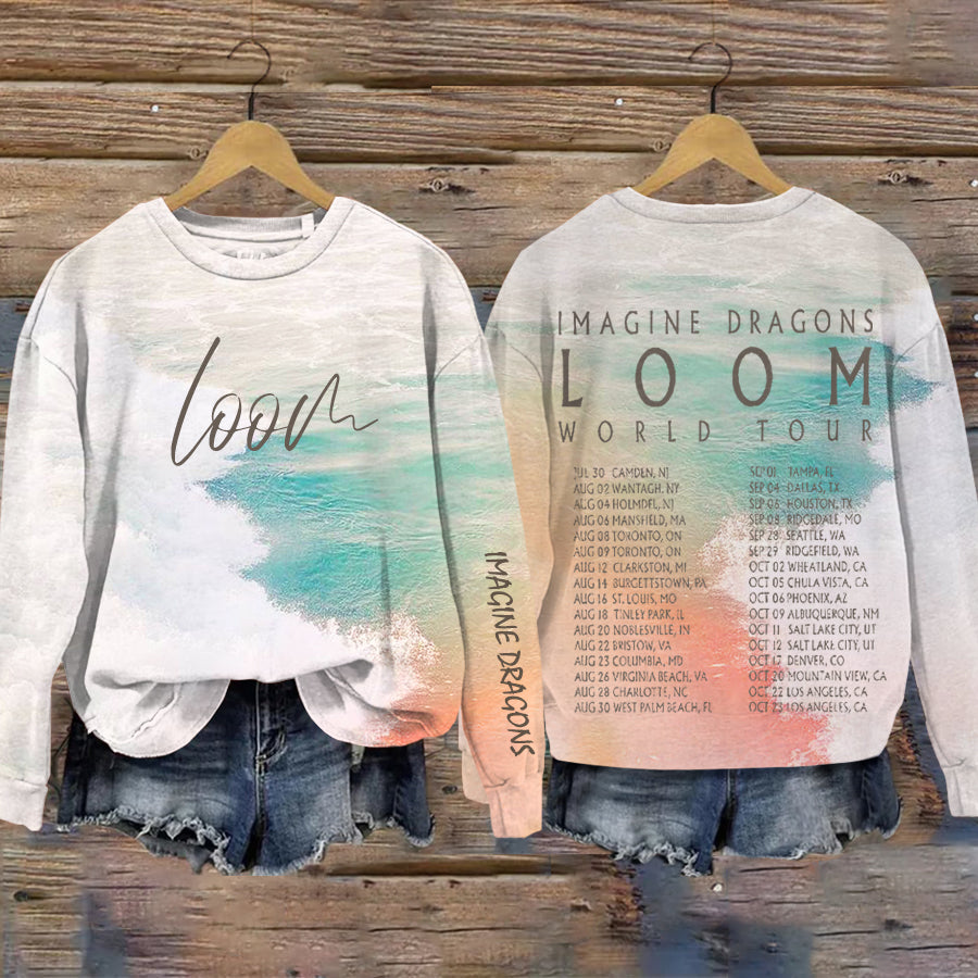 Loom World Tour Imaginative Beach Inspired Cozy Crew Neck Sweatshirt