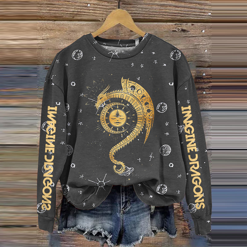 Rock Music Inspired Print Casual Sweatshirt