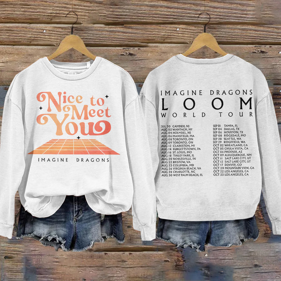 Retro Pop Album Print Casual Sweatshirt