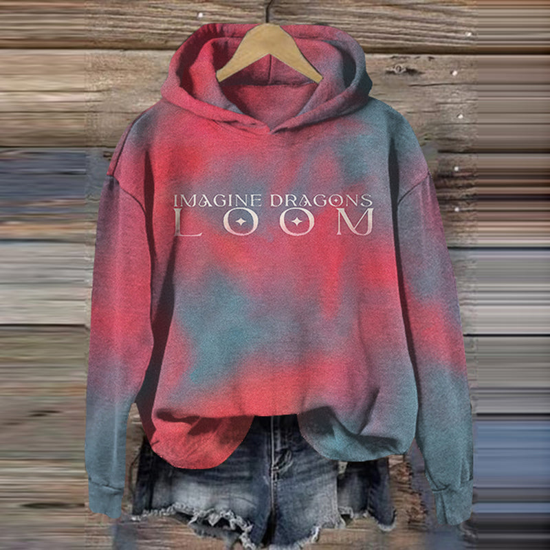 Vintage World Tour Rock Music Inspired Relaxed Hoodie