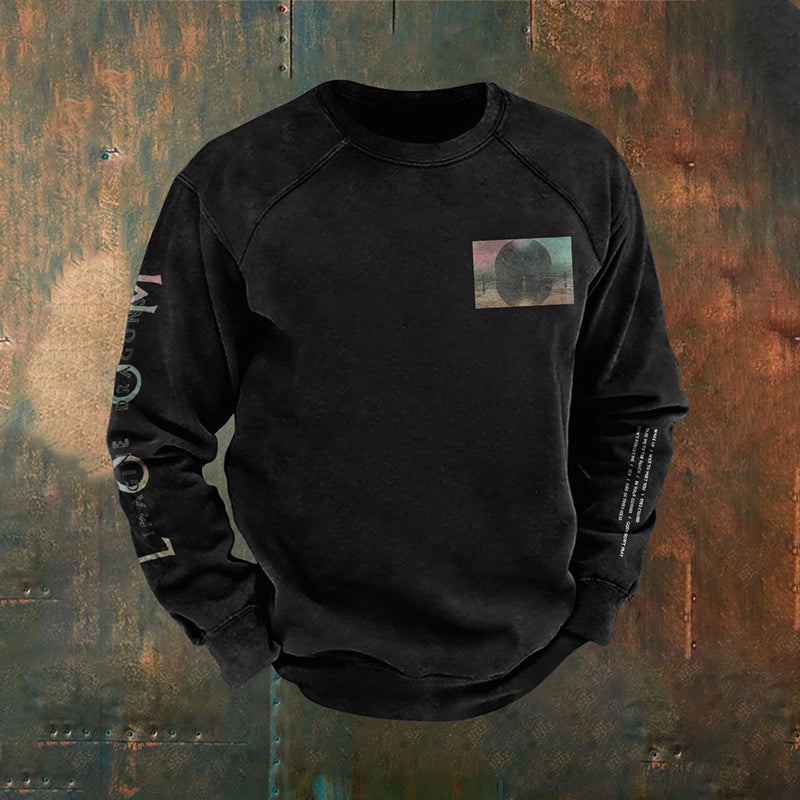 Rock Band Print Crew Neck Casual Sweatshirt