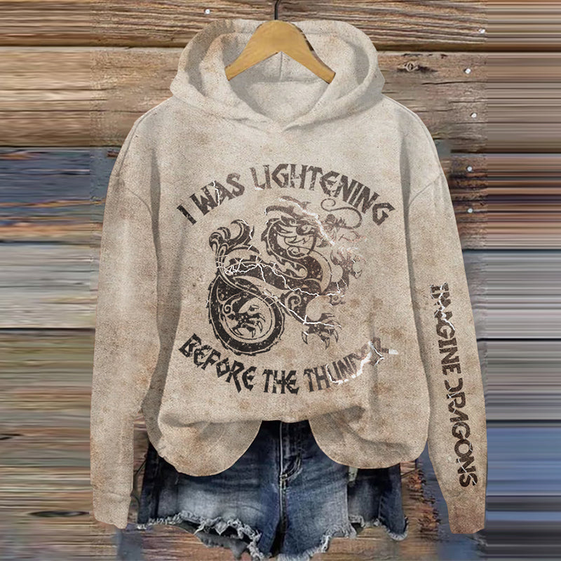 Vintage Imagine Dragons I Was Lightning Before The Thunder Inspired Cozy Hoodie